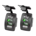 2 PCS Switch Type Dual USB 3.1A Car Charger 12-24V(Green Light)