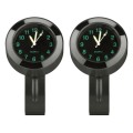 2 PCS Motorcycle 22-25mm Handlebar Clock Quartz Watch with Lock (Black)