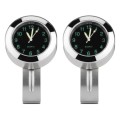 2 PCS Motorcycle 22-25mm Handlebar Clock Quartz Watch with Lock (Silver)