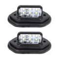 2 PCS MK-257 Car Van Bus Trailer LED Taillight Side Light 12-30V 6LEDs License Plate Light (Black)
