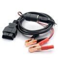 OBD II Car ECU Emergency Power Supply Cable Memory Saver with Alligator Clip-On Cigarette Lighter Po