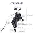 ZH-1558B2 Motorcycle Rear Mirror X-shape Aluminum Alloy Qi Wireless Charging Phone Holder