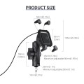 ZH-1558D2 Motorcycle M10 Ball Joint X-shape Aluminum Alloy Qi Wireless Charging Phone Holder