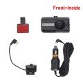 Front and Inner Dual Camera HD Infrared Night Vision Car Dash Cam Driving Recorder