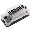 ZH-978A1 FB1901 1 In 6 Out 6 Ways Independent Positive Negative Fuse Box with 12 Fuses for Auto Car