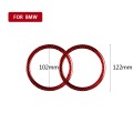 2 PCS Set for BMW 3 Series E90 Carbon Fiber Car Horn Circle Decorative Sticker (Red)