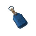 For Honda Car Cowhide Leather Key Protective Cover Key Case, Four Keys Version (Blue)