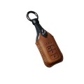 For Honda Car Cowhide Leather Key Protective Cover Key Case, Four Keys Version (Brown)