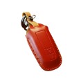 For Toyota Car Cowhide Leather Key Protective Cover Key Case, Two Keys Version(Red)