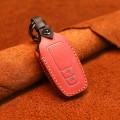 For Toyota Car Cowhide Leather Key Protective Cover Key Case, Two Keys Version (Red)