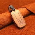 For Toyota Car Cowhide Leather Key Protective Cover Key Case, Two Keys Version (Brown)