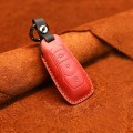 For Ford Old Style Car Cowhide Leather Key Protective Cover Key Case (Red)