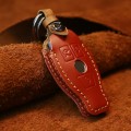For Mercedes-Benz Old Style Car Cowhide Leather Key Protective Cover Key Case (Red)