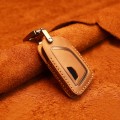 For Cadillac New Style Car Cowhide Leather Key Protective Cover Key Case (Brown)