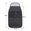 2pcs Car Rear Seat Protection Children Anti-kick Pad with Storage Bags Seat Back Anti-dirty Pad