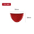 Car Carbon Fiber Steering Wheel Decorative Sticker for BMW Mini, Left and Right Drive Universal (Red
