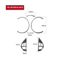 6 PCS Car Carbon Fiber Speedometer + Steering Wheel Buttons Decorative Sticker for Mitsubishi Lancer