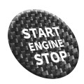Car Carbon Fiber Engine Start Button Decorative Cover Trim for Alfa Romeo Giulia (Black)