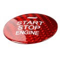 Car Carbon Fiber Engine Start Button Decorative Cover Trim for Mazda CX-8 (Red)