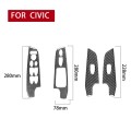 4 in 1 Car Carbon Fiber Glass Lift Panel Decorative Sticker for Honda Civic 8th Generation 2006-2011