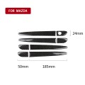 One Set Car Carbon Fiber Outside Door Handle without Smart Hole Decorative Sticker for Mazda CX-5 20