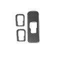 3 PCS Car Carbon Fiber Window Lifting Button Decorative Stickers for Volvo V60 2010-2017 / S60 2010-
