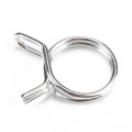 100 PCS Double Wire Spring Tube Clamp Water Pipe Clamps, Size: 7-24mm
