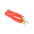 5 Pairs Car Audio Power Ground Wire Fork Terminals Brass 4 Gauge 5/16 inch Connectors Red and Black