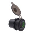 Universal Car Single Port USB Charger Power Outlet Adapter 2.4A 5V IP66 with LED Digital Voltmeter +