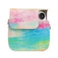 Oil Paint Full Body PU Leather Case Camera  Bag with Strap for FUJIFILM instax mini 7+