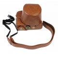 PU Leather Camera Full Body Case Bag with Strap for FUJIFILM X-A7 / X-A20 (15-55mm Lens) (Brown)