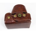 Full Body Camera PU Leather Case Bag for Sony LCE-7C / Alpha 7C / A7C 28-60mm / 40.5mm Lens(Coffee)