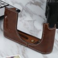 1/4 inch Thread PU Leather Camera Half Case Base for Leica Q2(Coffee)