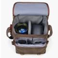 CADEN N1 Large Retro Multifunctional Canvas Waterproof Digital Camera Photography Shoulder Bag(Coffe