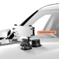 Dual Suction Cup Mount Phone Holder with Tripod Adapter & Steel Tether & Safety Buckle(Black)