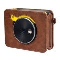 For Kodak Mini Shot 3 Square Retro / C300R instax Full Body Camera PU Leather Case Bag with Strap(Br