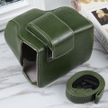 For Canon EOS R10 Camera Full Body Magnetic Leather Camera Case Bag with Strap(Green)