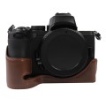 1/4 inch Thread PU Leather Camera Half Case Base for Nikon Z50(Coffee)