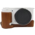 1/4 inch Thread PU Leather Camera Half Case Base for Sony ZV-E10 / ZV-E10L (Brown)