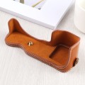 1/4 inch Thread PU Leather Camera Half Case Base for Sony A6400 / ILCE-A6400 (Brown)