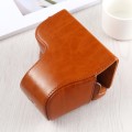 Full Body Camera PU Leather Case Bag with Strap for Sony A6400 / ILCE-A6400 (Brown)