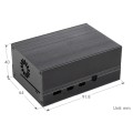 Waveshare Stripe Aluminum Cooling Case for Raspberry Pi 4, Built-In Active Radiator with Fins(Black)