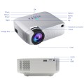 D40W 1600 Lumens Portable Home Theater LED HD Digital Projector, Mirroring Version(White)