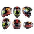 Soman SM-960 Motorcycle Electromobile Full Face Helmet Double Lens Protective Helmet(Red with Gold L