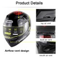Soman SM-960 Motorcycle Electromobile Full Face Helmet Double Lens Protective Helmet(Red with Gold L
