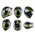 Soman SM-960 Motorcycle Electromobile Full Face Helmet Double Lens Protective Helmet(Gold with Gold
