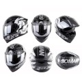 Soman SM-960 Motorcycle Electromobile Full Face Helmet Double Lens Protective Helmet(Silver with Sil