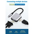 HW-6002 2 In 1 Type-C / USB-C to HDMI + VGA Adapter Converter(Grey)