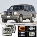 7 inch(5X7)/(7X6) H4 DC 9V-30V 30000LM 200W Car Square Shape LED Headlight Lamps for Jeep Wrangler,