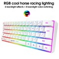 HXSJ V700 61 Keys RGB Lighting Gaming Wired Keyboard (White)